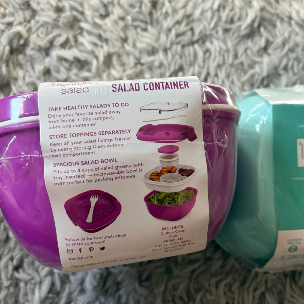 bentgo All-in-One Salad Container - Purple & Teal